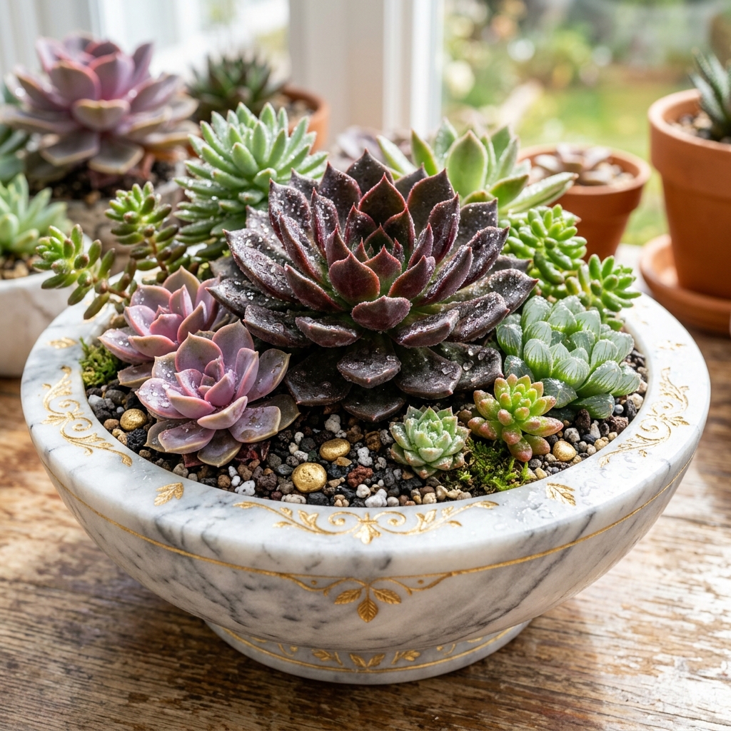 Marble Succulent Bowl